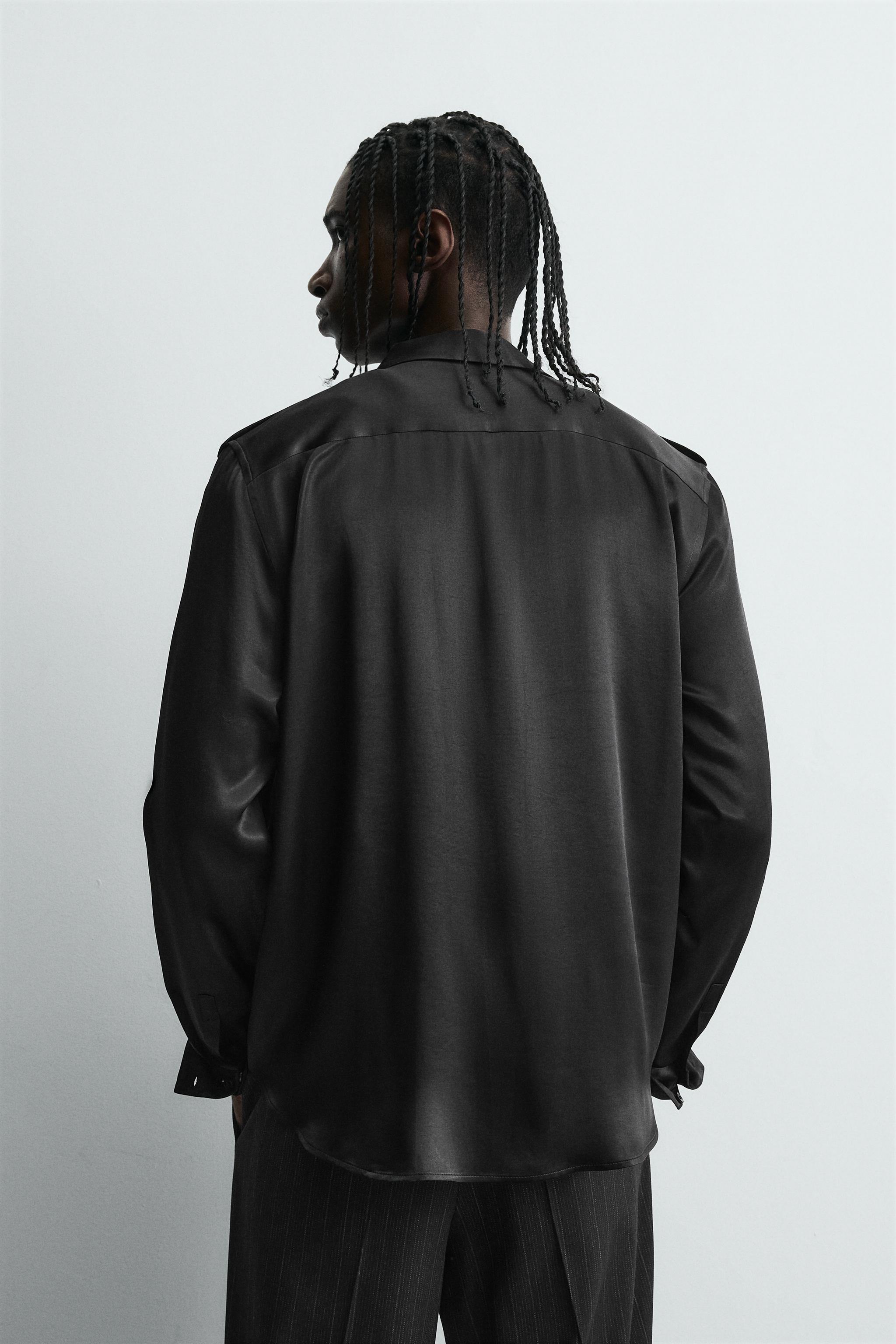 RELAXED FIT SATIN EFFECT SHIRT